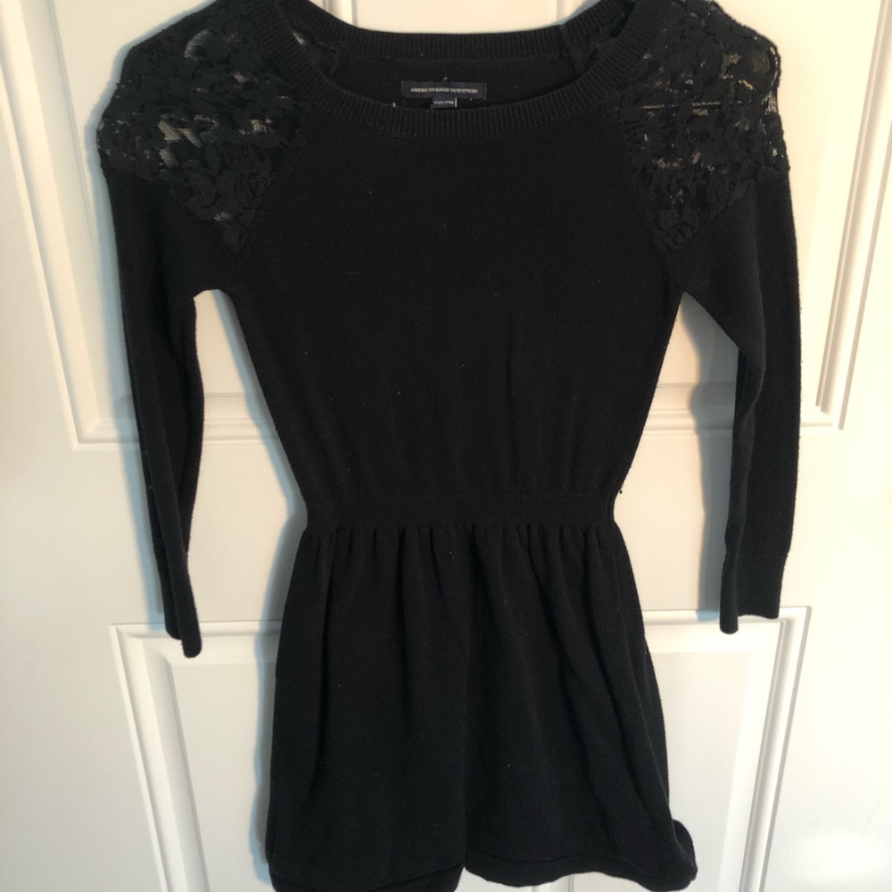 Black Knit Long sleeve dress